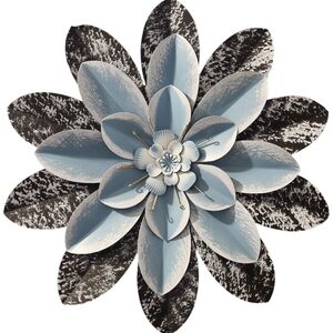 Blue and Black Floral Wall Art
